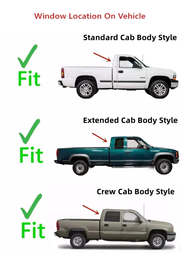 Fits 88-99 GMC Pickup 1500 88-00 2500 3500 Back Window Glass Stationary Clear - Изображение 4 из 4