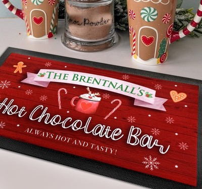 Artylicious Personalisierte Hot-Chocolate Bar-Läufer Weihnachtsbar Hot Cocoa