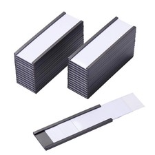 30 Pack 3x1 Inch Magnetic Label Holders for Metal Shelf Racks Whiteboard