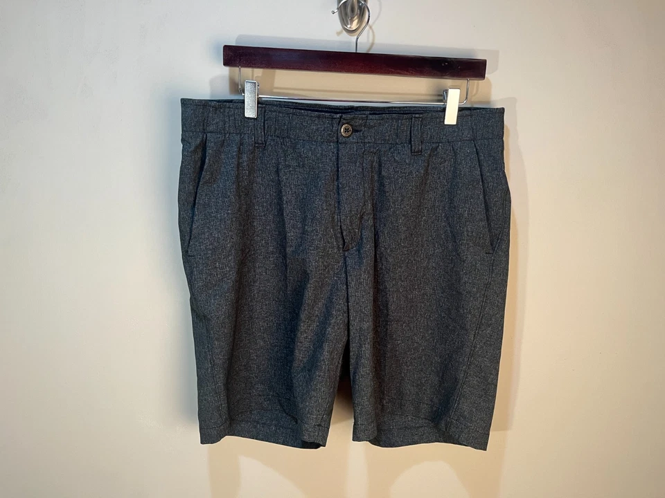 安德玛男式灰色混色平前高尔夫短裤 38 9 英寸内缝性能 — 第 4/4 张图片