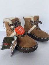 OZARK TRAIL LITTLE GIRLS SUEDE SNOW BOOTS, SZ 12, 3M THINSULATE, WATERPROOF, A