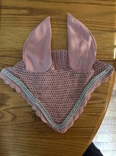 NEW Horse ear bonnet, pale pink crochet with bling by TGW, Horse size