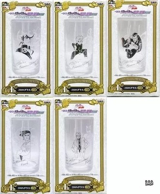 JoJo Two Ton Glass Set All 5 Ichiban Kuji Diamond Is Unbreakable I Prize