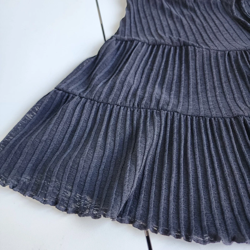 Mini traje de baño plisado elástico negro Ocean Pacific falda encubrimiento cordón talla L Foto 2 de 4