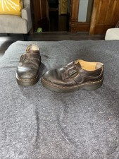 Vintage Dr Martens UK 3 US 5 Brown Leather Monk Strap Oxford D Ring 90s y2k 8314