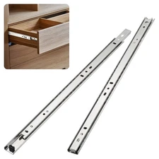 1-Pair 16" Full Extension Ball Bearing Drawer Slides 2 Fold Soft Close [Silver]