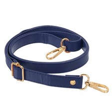 51 Inch Adjustable Leather Purse Strap with Gold Hardware Navy Blue
