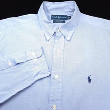Polo Ralph Lauren Dress Shirt -16 32/33 Blue Yarmouth Pinpoint Oxford -Pony