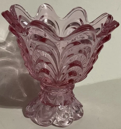 Fenton Art Glass Pink Rosemilk Two-Way Votive Candle Holder