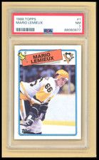 1988-89  Topps Hockey #1 Mario Lemieux Pittsburgh Penguins  PSA 7
