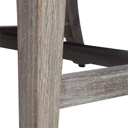 Uttermost Galiot Coastal Wood and Fabric Wingback Accent Chair in Blue and White - Picture 7 of 10