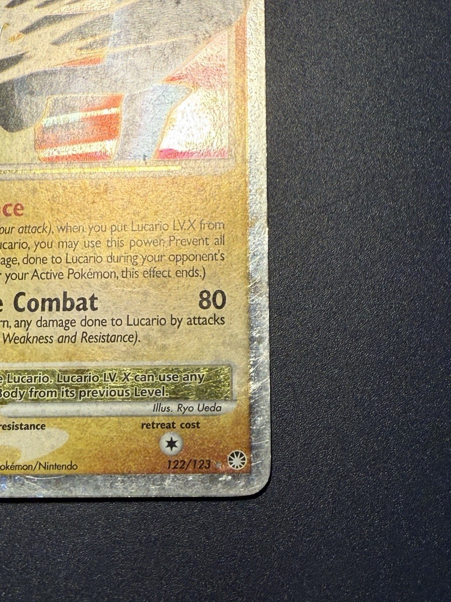 Lucario LV.X 122/123 Mysterious Treasures Holo MP 2007 HOLO BLEED