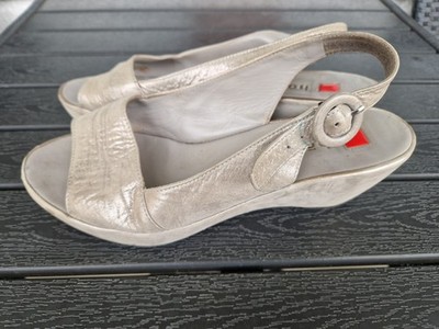högl sandalen Gr. 38,5 (5 1/2) beige-silber
