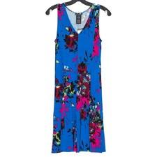 NWT Chelsea & Theodore Dress Floral Cottage Boho Flowy Sundress Blue Size Small