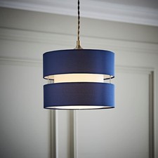 Ceiling Light Shade Easy Fit Small Dual Drum Pendant Living Room Lampshade Lamp