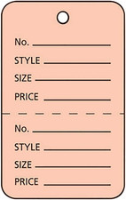 Pink Perforated Clothing Tags - 1,000 Unstrung Tags for - Coupon Price Tags - C