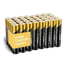 32 Packs Rechargeable AAA Batteries 1100mAh 1.2V Ni-MH Triple A Battery