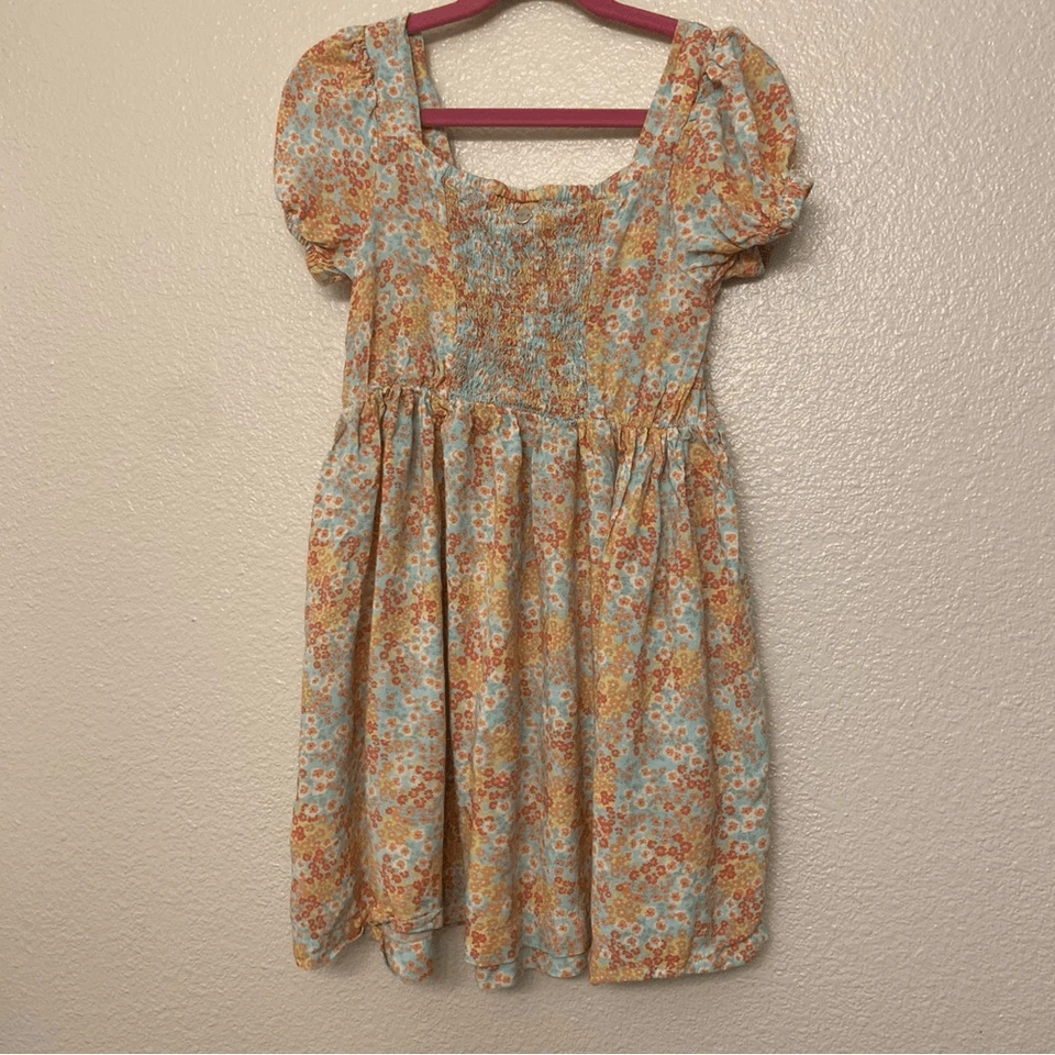 Vestido Roxy Niñas Calado Micro Estampado Floral Manga Corta 100% Rayón Viscosa 7/8 Foto 2 de 4