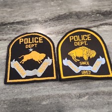 Laramie & Omaha Police Dept Patch Lot of 2 - Buffalo Design - Since 1857