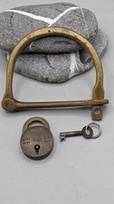 Vintage WW-II 1939-1945 Military Kit Bag Brass Lock and Padlock