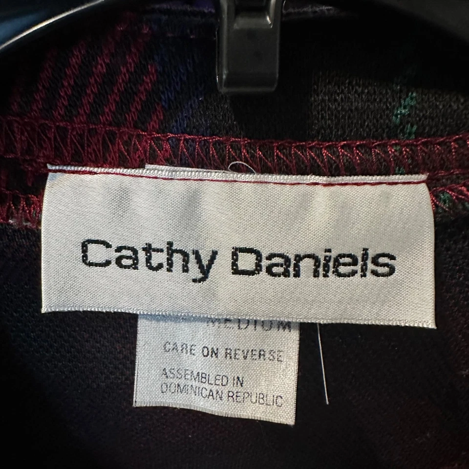 VTG Cathy Daniels Skirt Set Womens Medium Plaid Blazer Red Black Tartan Y2K - Image 4 of 4