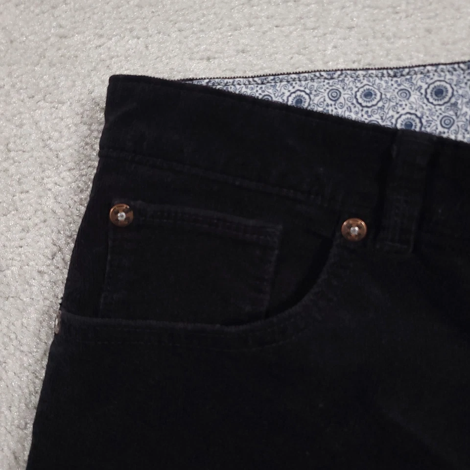 IZOD Matchstick Corduroy Pants Women's 12 Blue Flat Front Straight Leg Stretch - Image 4 of 4