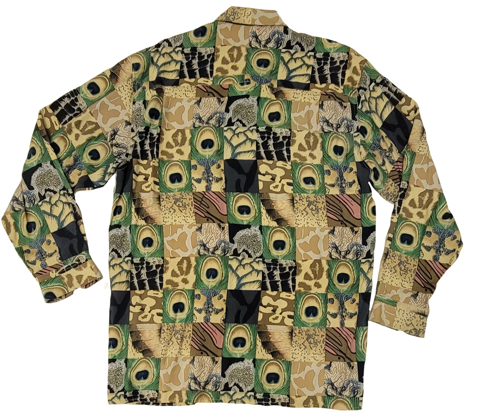 Camisa de seda Tulliano para hombre M vintage patrón retro Foto 2 de 4