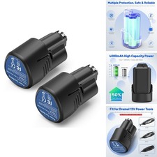 Labtec 2 Packs ZM12V 12V 4000mAh Lithium Battery for Dremel 12V Max 8240