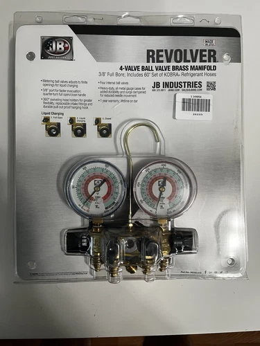 JB Industries 26233 Brass Revolver 4-Valve Ball Manifold Set NEW
