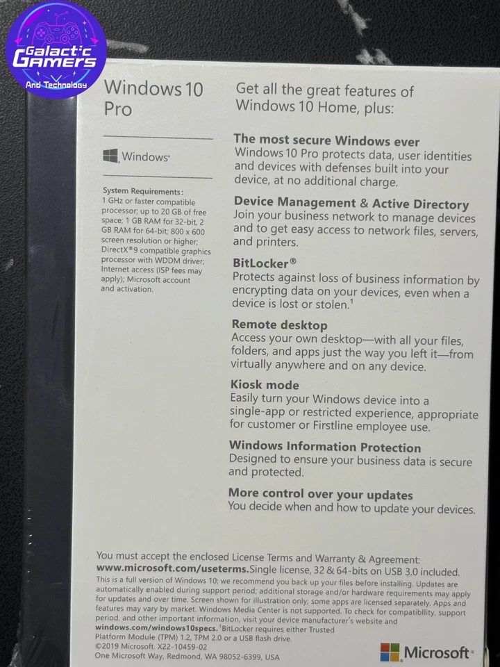 Microsoft Windows 10 Pro - Full Retail Version 10 Pro Retail Box USB + Key Card - Image 2 of 4