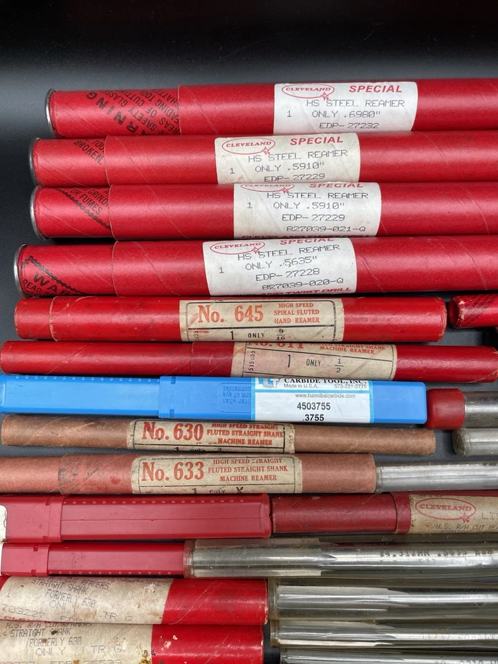 (70) Escariadores de mandril usados - incluyendo carburo Hanibal, Regal-Beloit, Cleveland Foto 3 de 4