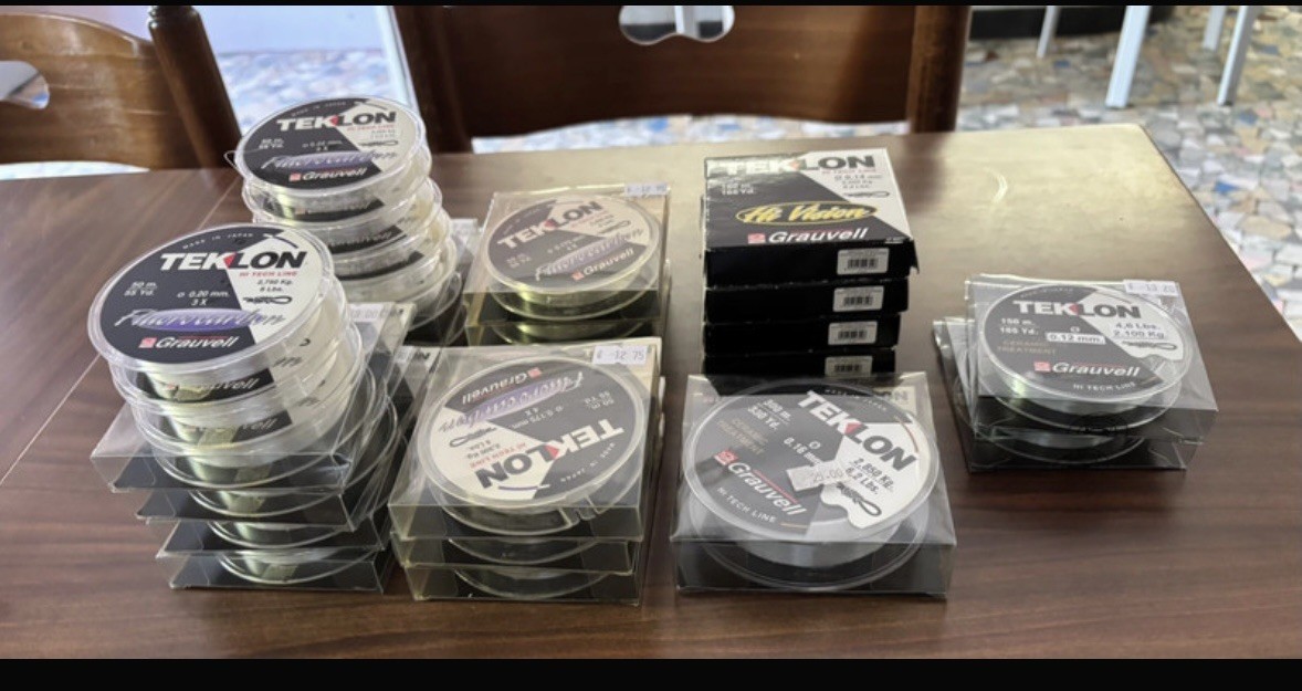 Lot fil de pêche Grauvell Teklon fluorocarbone nylon pour bas de ligne et moulinet