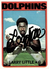 Miami Dolphins Larry Little Signed 1972 Topps #240 Rookie Card COA Proof Photo 1