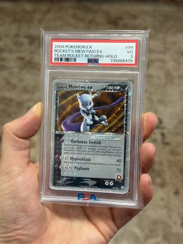 Rocket's Mewtwo ex graded PSA 3 for sale on eBay