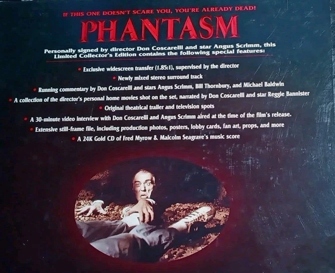Phantasm Signature Series, Laser Disc, Signed By Coscarelli & Angus Scrimm No Cd - Image 2 of 4