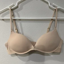 Pepper T-Shirt Bra 36AA Beige Push Up Wireless Padded Adjustable Straps