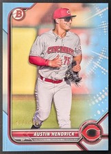 2022 Bowman Austin Hendrick #BP-33 Prospects Sky Blue Parallel /499 Reds