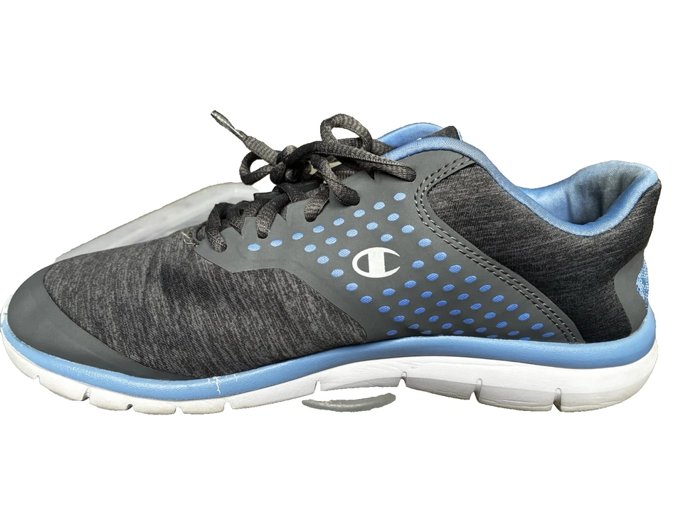 Zapatillas de running Champions para mujer talla 8,5 W espuma viscoelástica gris azul Foto 3 de 4