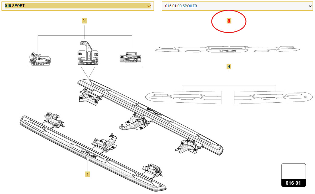 Lamborghini Urus Right Steps Set