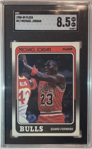 1988 Fleer Michael Jordan #17 SGC 8.5 NM-MT+ Chicago Bulls HOF Strong Eye Appeal