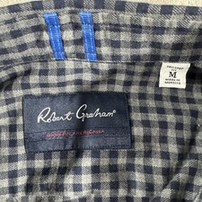 178 Robert Graham Men's Blue Eratos Gingham Button-Up Shirt Size Medium