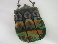 ANTIQUE BEADED PURSE COLORFUL AUTHENTIC M-222