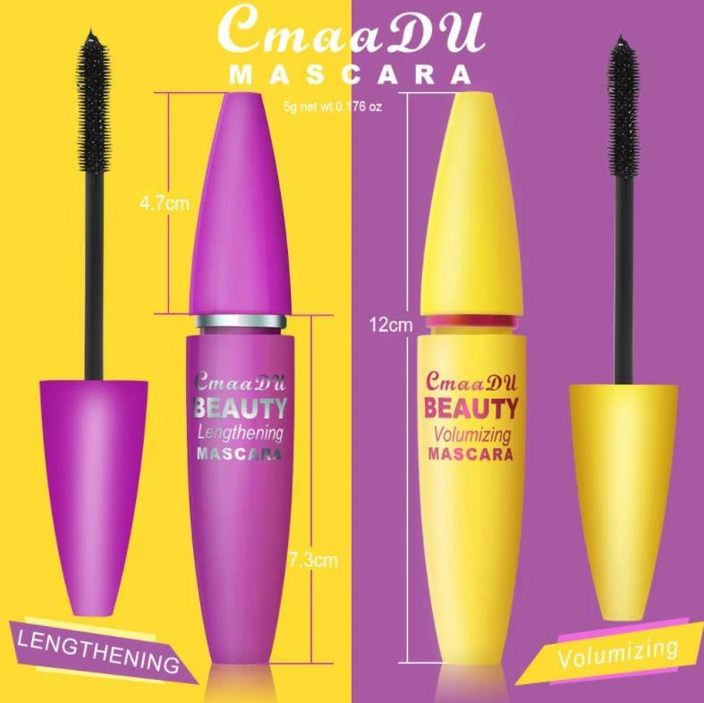 2PCS 4D Silk Fiber Eyelash Mascara 1 for Lengthening 1 for Volumizing Waterproof - Image 3 of 4
