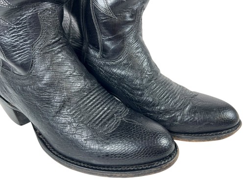 Schwarze Lucchese Straußenstiefel M1601 Herren Größe 8 D - Bild 9 von 15