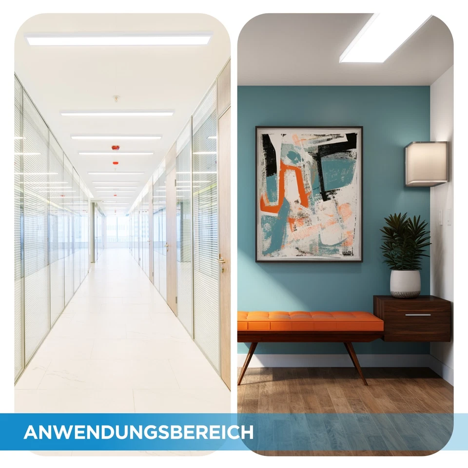 2x LECOM LED Panel 120x30 Deckenleuchte Flach 0,9cm Neutralweiß Kaltweis Rahmen - Bild 4 von 4