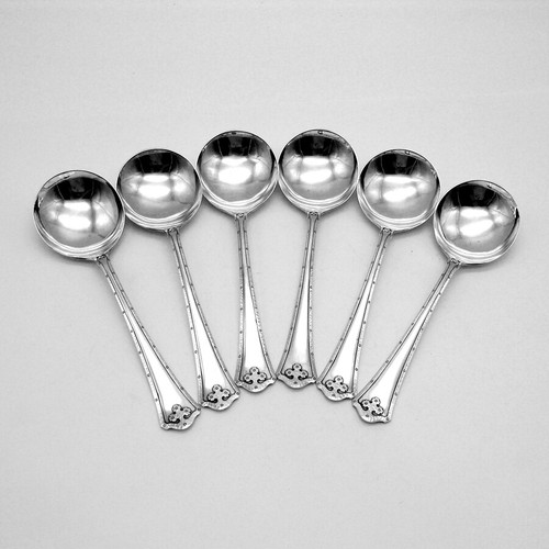 Carmel 6 Gumbo Soup Spoons Set 6 Wallace Sterling Silver No Mono eBay