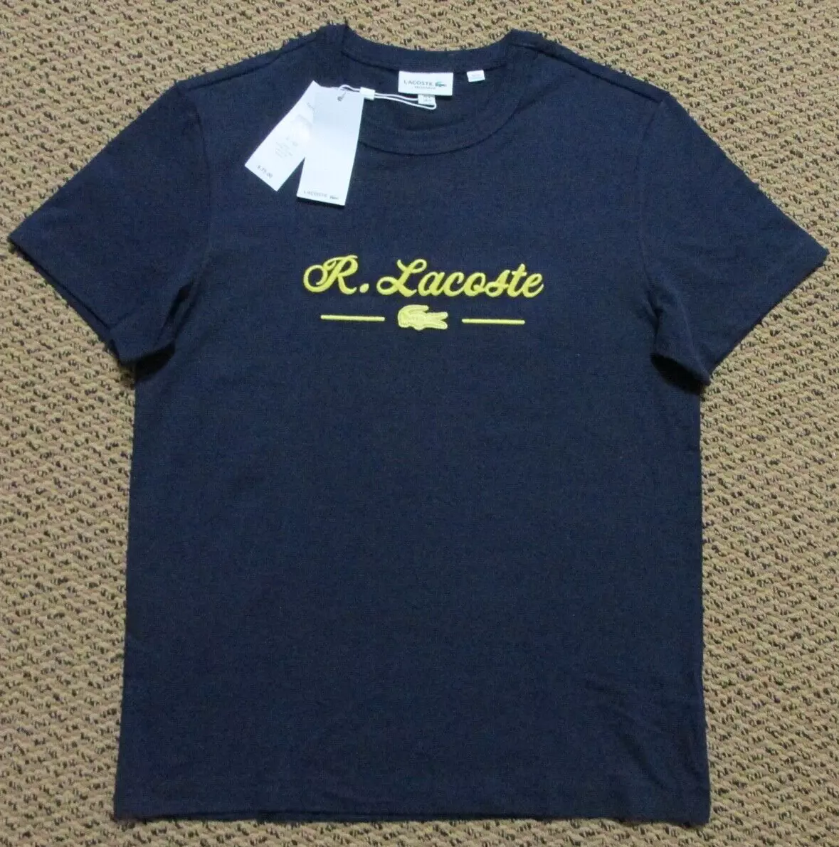 NEW Lacoste Crew Neck Signature Embroidery Cotton T-shirt MENS M