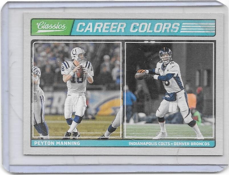 2017 PANINI CLASSICS PEYTON MANNING "CAREER COLORS" CARD