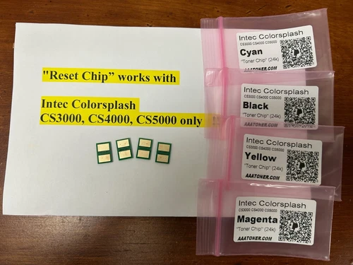 4 Toner Chip for use in Intec Colorsplash CS3000 CS4000 CS5000 Refill