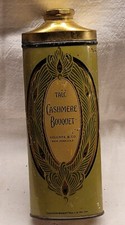 ANTIQUE TALL COLGATE'S CASHMERE BOUQUET TIN LITHO EMPTY TALC TIN DRUG STORE